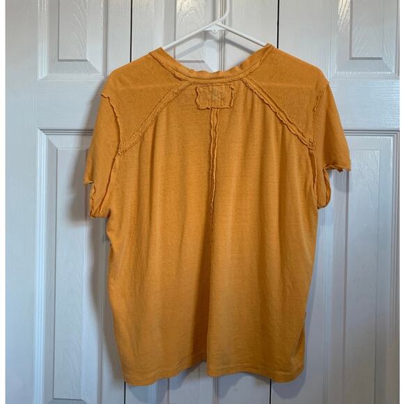 Free People We the Free Orange Oversized Slub Tee XS - Picture 4 of 7